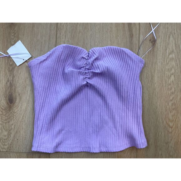 Billabong Lilac Ribbed Tube Top, Size M - Picture 1 of 3